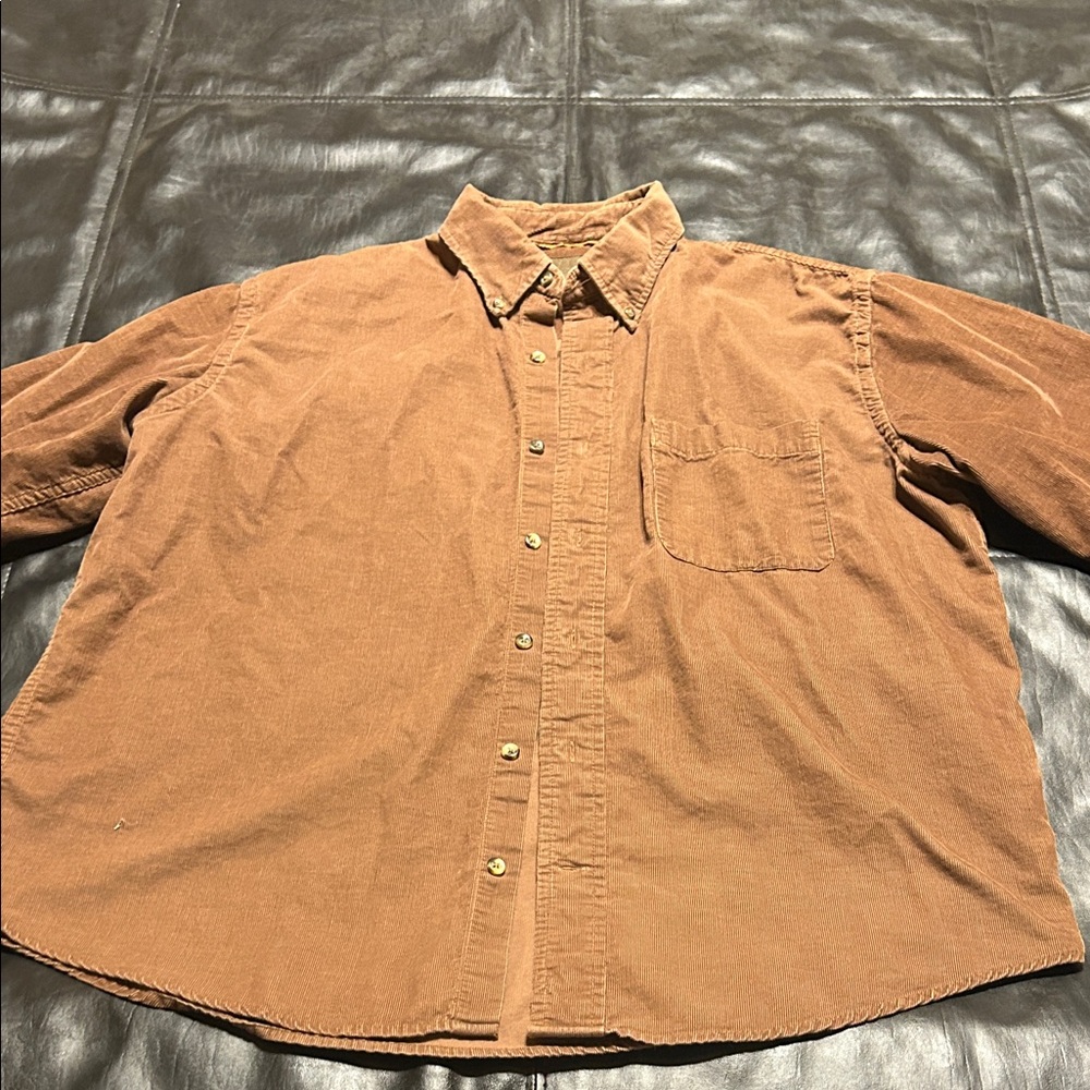 St. John's Bay Men's Tan Casual Button-Down Shirt